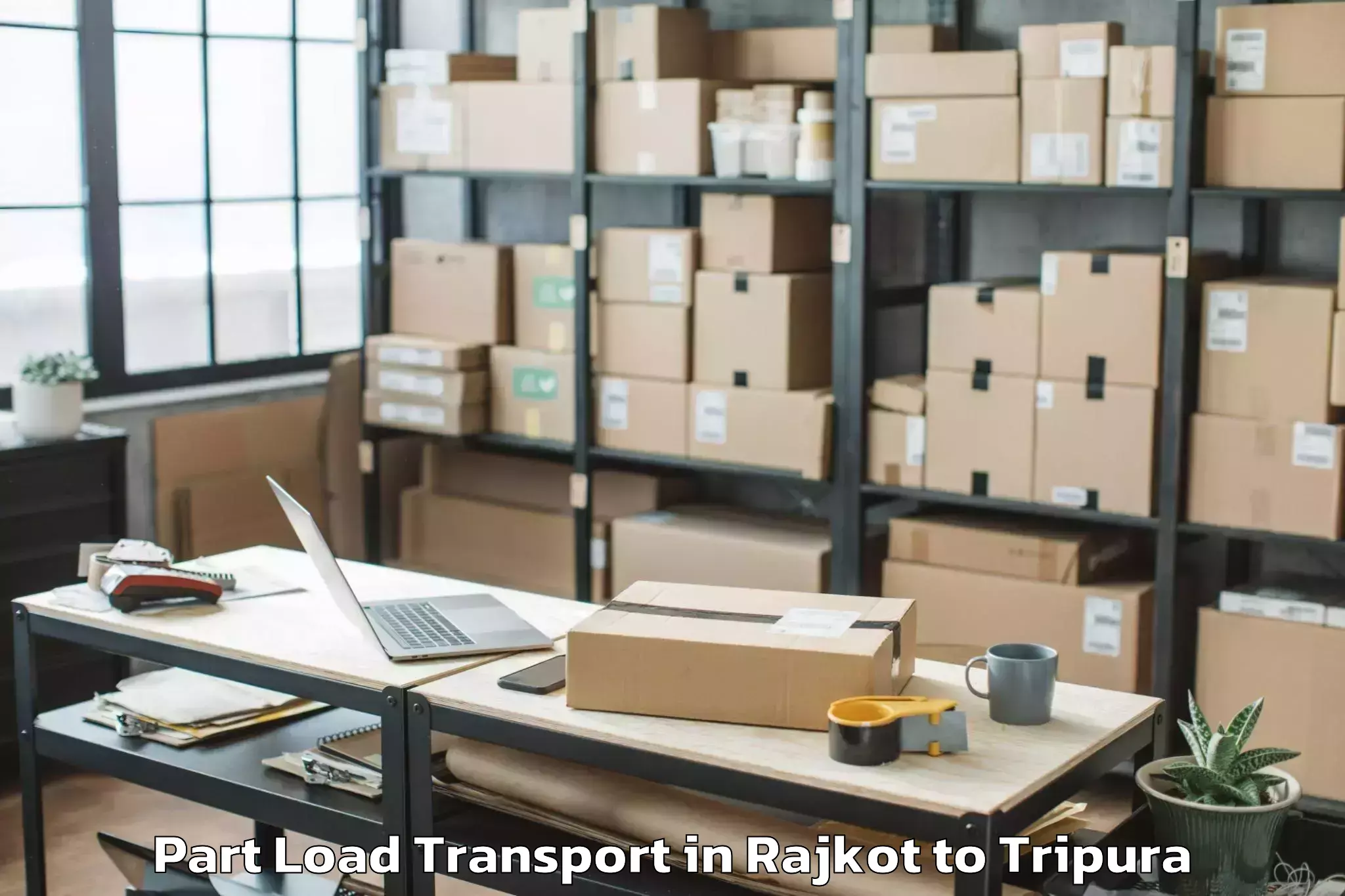 Discover Rajkot to Manughat Part Load Transport